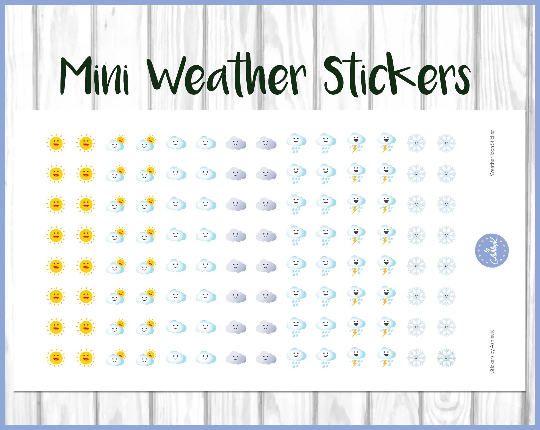 112 Weather Stickers Planner Stickers Journal Stickers