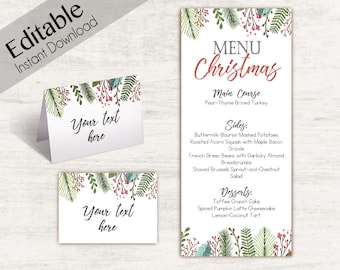 christmas place cards template