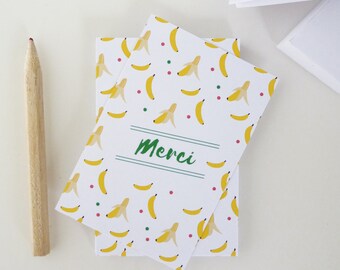 Set of 18 illustrated banana thank you cards