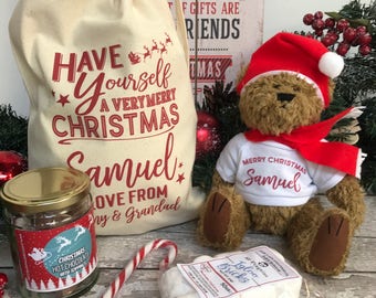 christmas teddy personalised