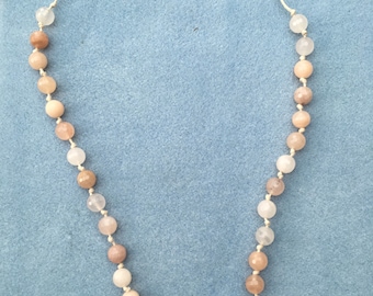 Peach moonstone necklace