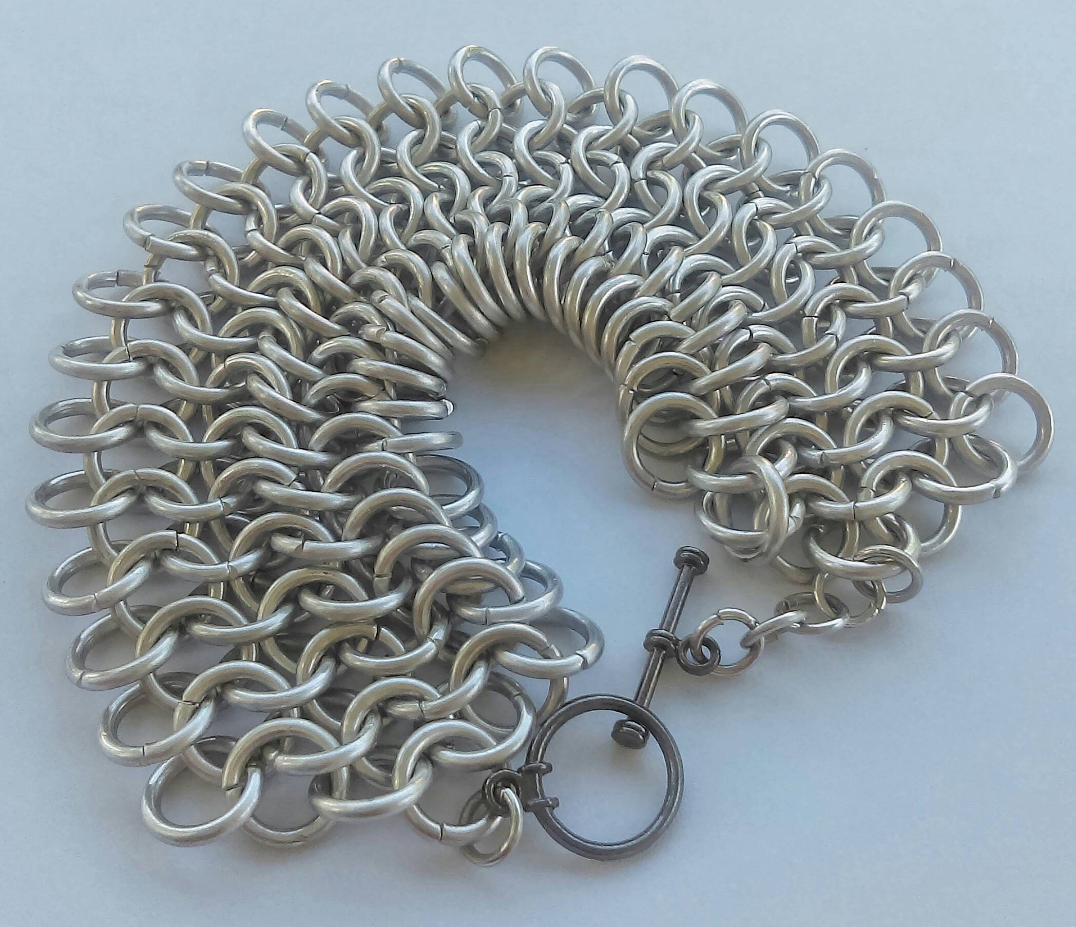 Chain cuff bracelethandmade chainmail jewelryhandwoven