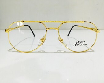 Hand Made In Italy Vintage Porta Romana Model 234 Colour Code 1 Gold Vintage Aviator Sunglasses Eyeglasses