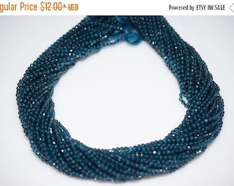 50% OFF AAA Quality Cutting London Blue Topaz Rondelle Beads 13 Inch Strand ,London BT Faceted Rondelle Beads , 2 mm - Mc058