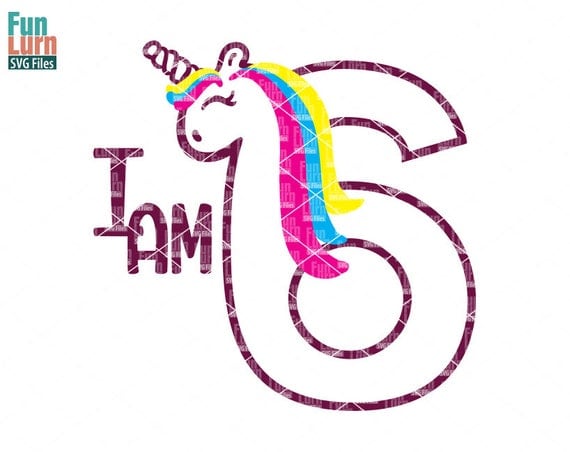 Download Unicorn Birthday svg, Sixth Birthday, I am Six, Six svg, 6 ...