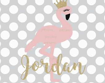 Baby svg, baby girl svg, flamingo svg, flamingo crown, iron on, printable, flamingo baby shower, SVG, DXF, flamingo birthday, onesie