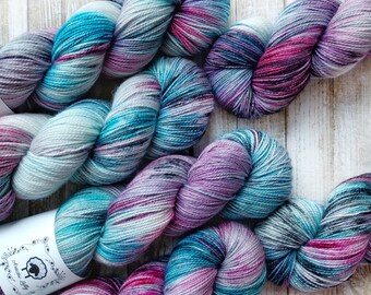 GOTTA HAVE FINGERING, Troublemaker, hand dyed yarn, hand painted yarn, sock yarn, knitting yarn, crochet yarn