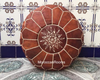Moroccan leather Pouf Z02