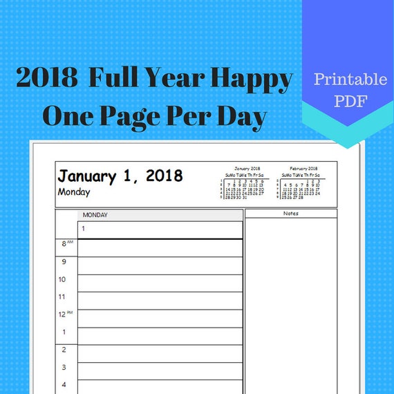 2018 Classic Happy Planner Full Year One Page Per Day Daily 2018 classic happy planner full year one page per day daily