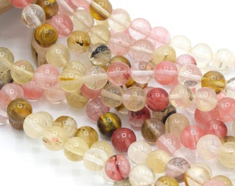 1 strand Tourmaline round watermelon 8mm / 1 strand watermelon tourmaline 8mm round