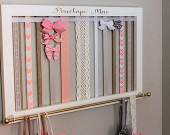 Hair Bow Holder, Hair Bow Organizer,girl baby shower gift, girl nursery decor, toddler girl gift, girls room decor, headband holder pink