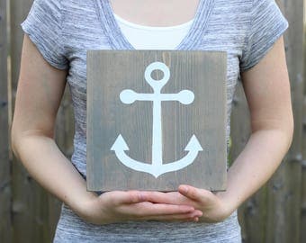 Wood Anchor Sign - Beach Theme Decor - Rustic Nautical Decor - Rustic Beach Decor - Coastal Home Decor - Beach Cottage Decor