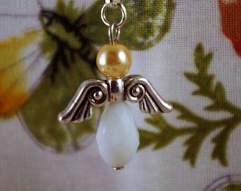 Winter earrings w/ white_silver snowflakes & glass