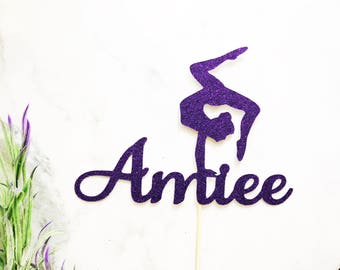 Personalised Gymnastics Cake Topper or Cupcake Toppers- Gymnast Cake Topper/Gymnastics Topper/Gymnastics Party/Gymnastics Birthday/Acrobat