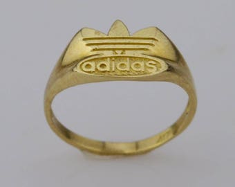 10k Yellow Gold Estate Adidas Ring Size 6.5(01513)
