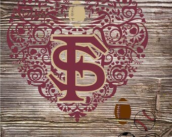 Florida State Seminoles Heart Football Baseball Soccer Basketball