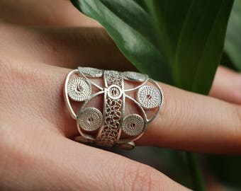 "Stained glass Encercle" filigree ring