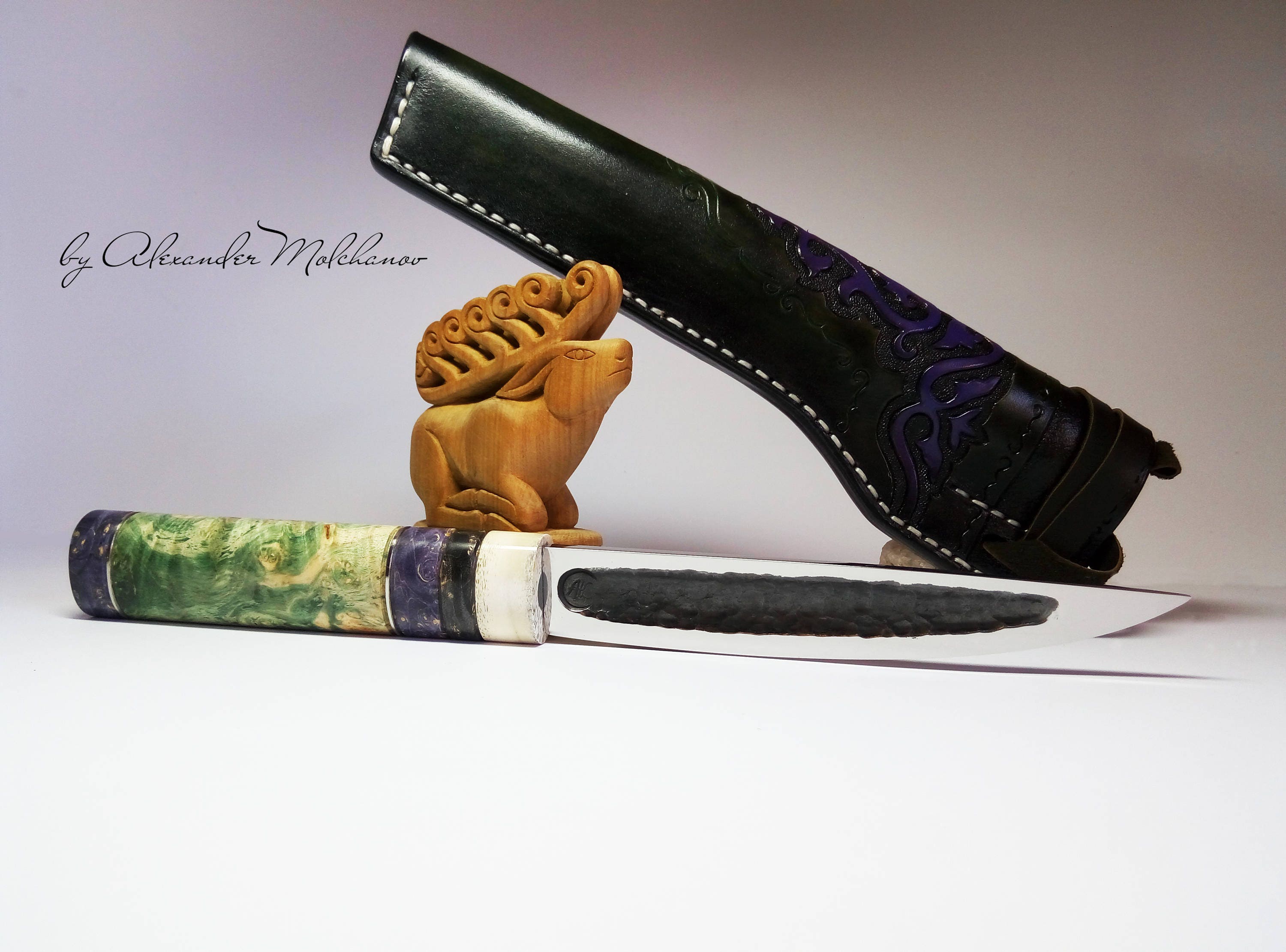 Yakut hunting knife with sheath Yakut blade blanks Hand