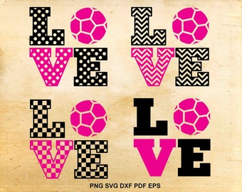 Soccer svg cut files, Love Soccer svg, Soccer ball svg, Soccer clipart, Cut files for Silhouette Cameo, Svg Files for Cricut