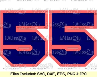 Baseball Sport block NUMBER Svg files for Cricut Silhouette cameo, Numbers Svg clipart decor stencils decals dxf cut files instant download