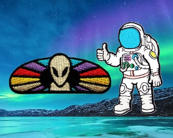 Astronaut Patch alien Patch Patches Iron On Patch Set Appliques Embroidered Patches