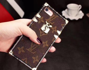 Louis Vuitton Monogram Flower Trunk Eye Silicone Otter Protect Case Cover for iPhone