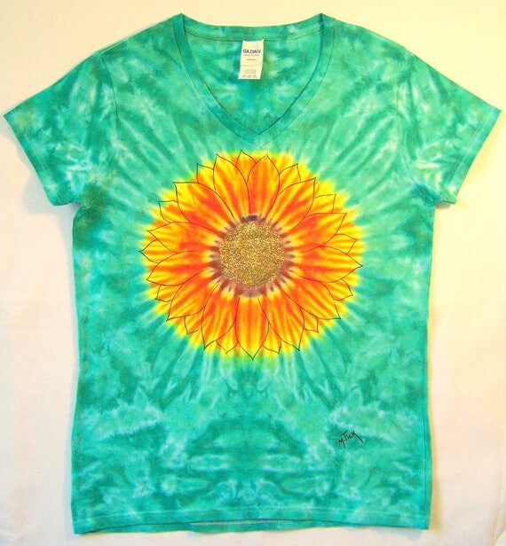 how to make a tie dye sunflower shirt