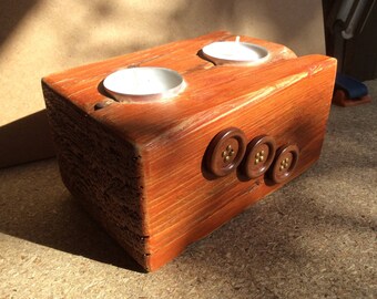 Candle holder wood Sienna