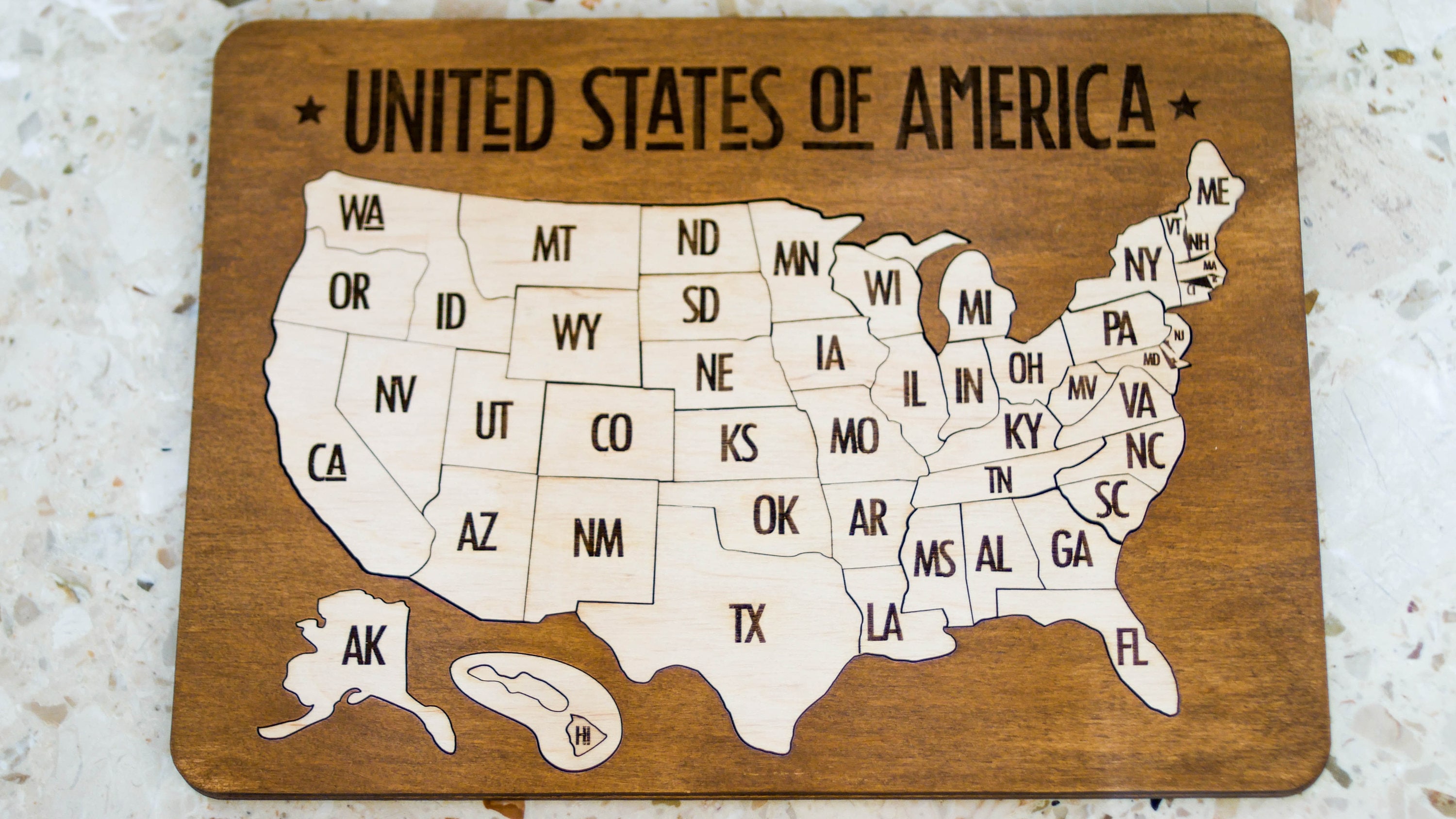 United States Wooden Map Puzzle Usa Map Table Game Wooden 1367