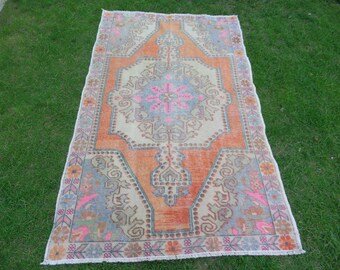 Vintage Oushak Rug, Vintage Turkish Rug, Pastel Color Rug, Vintage Rug, Muted Colors, Oushak Rug, Hand Knotted Rug