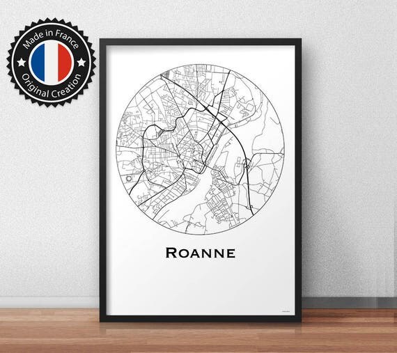 Roanne France Minimalist Map Map poster City map city