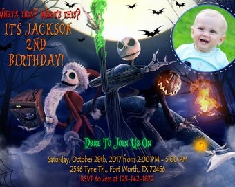 The Nightmare Before Christmas Invitation Birthday - The Nightmare Before Christmas Halloween Party - Halloween Invitation