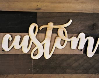 Custom Name Sign, Name wood sign, 3d name Wood Sign, personalized script sign, Cursive Word, word cut out, custom word cutout, Personalized