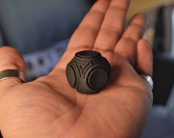 Micro Fidget Cube Ball Hand Spinner - Black (R188 bearings)