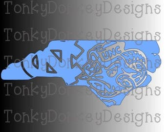 North Carolina Tarheels Digital Cut File (svg, dxf, eps, studio3, jpeg) for cutting machines (Silhouette, Cricut, Brother, etc.)