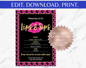 Lip And Sip Invitation 8