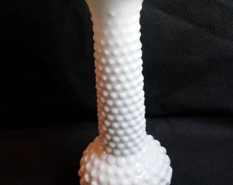 Hobnail Milk glass vase