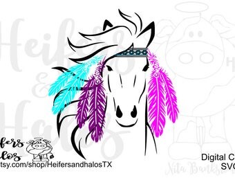 Hippie Horse svg, png, pdf, eps, cut file for cricut, silhouette. Horse, ranchy, ranch, farm, for t-shirts, decals, yeti cups
