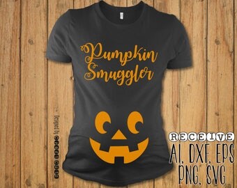 Pumpkin Smuggler SVG - Maternity Shirt - Baby Bump Halloween Shirt - Vector Files - Silhouette Cut Files - Cricut Cut Files - SVG