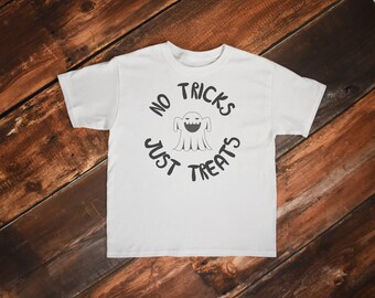 Toddler Halloween shirt, No Tricks Just Treats, trick or treat shirt for boys or girls, Funny Halloween, baby's first Halloween, ghost shirt