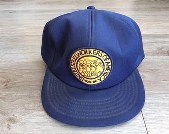 Casquette Trucker Vintage USA, United Steelworkers Of America, Ajustable, Bleu