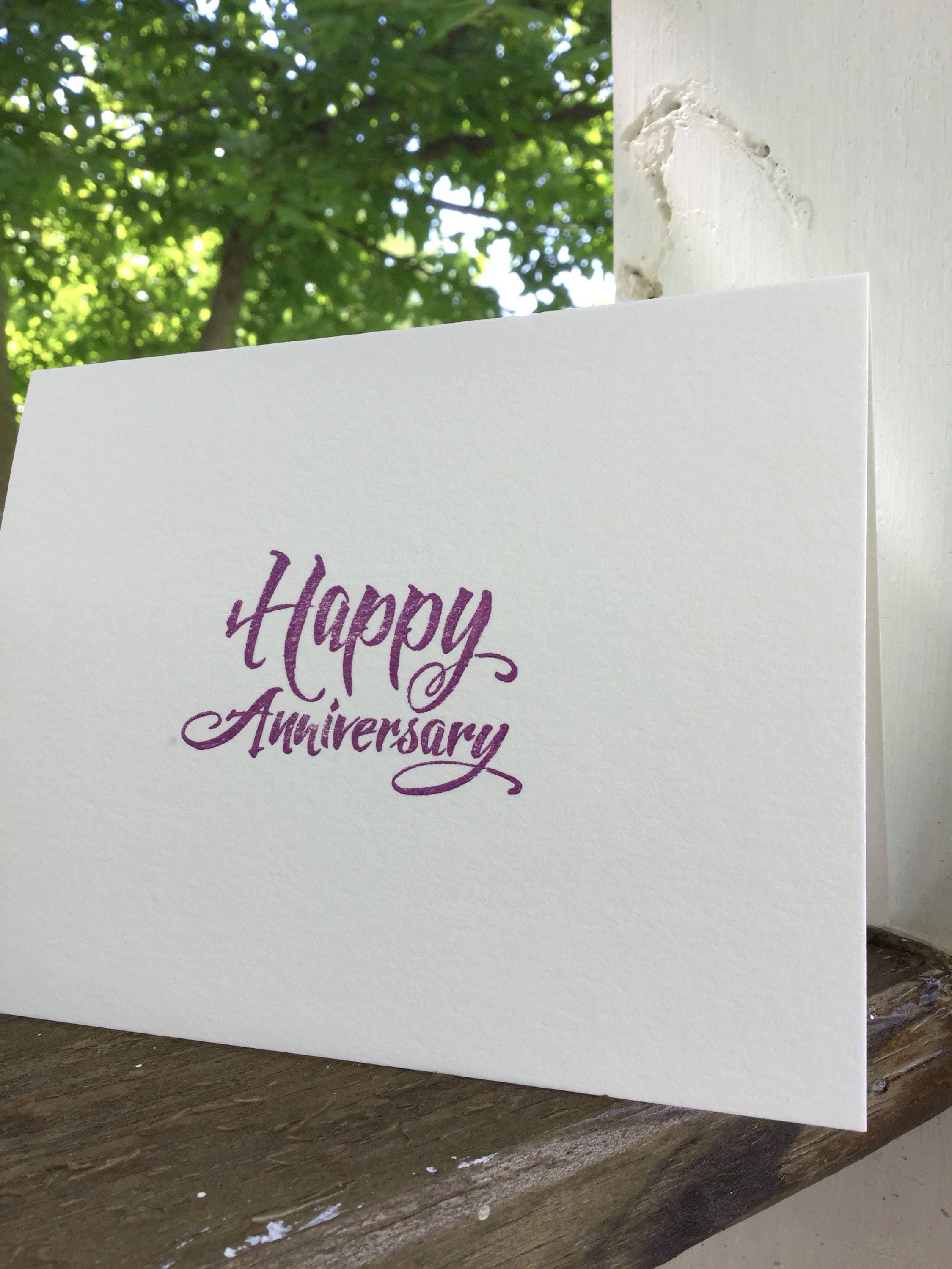 Happy Anniversary notes hand embossed cotton paper