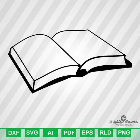Open Book - Dxf Svg Ai Pdf Eps Rld RdWorks Png Jpg and Wmf Print Files