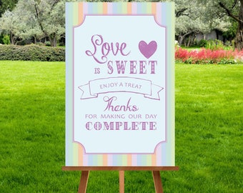 A4 Pastel Candy Sweet Cart Sign