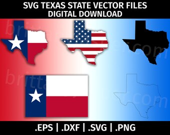 Texas State Flag SVG Clipart Vector - Cutting Files for Cricut, Silhouette - eps dxf svg png - Cut File, Texas Flag, State Outline, Cut File