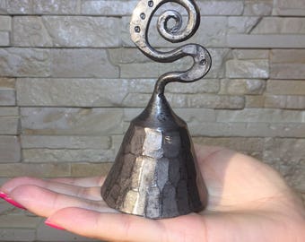 Hand forged bell, handmade bell, handforged bell, metal bell, steel art, metal art, metal gift, iron gift, birthday gift, Mother's day gift