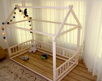 Montessori bed, house bed, children bed, Toddler bed, kid bed, wood bed, Montessori floor bed, nursery crib, kids bedroom, floor bed