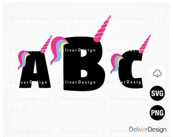 unicorn alphabet etsy
