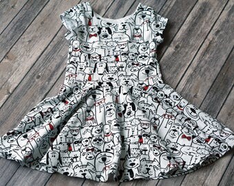 Dog Dress. Puppy Dress. Baby Dog Dress. Baby Dress. Comfy Dress. Toddler Dress. Little Girl Dress. Twirl Dress. Twirly Dress. Play Dress.