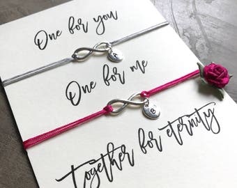 Couples bracelet, Couples bracelet set, Initial bracelet set, Infinity bracelet, Infinity, Friendship bracelet set, Best friend gift, A78
